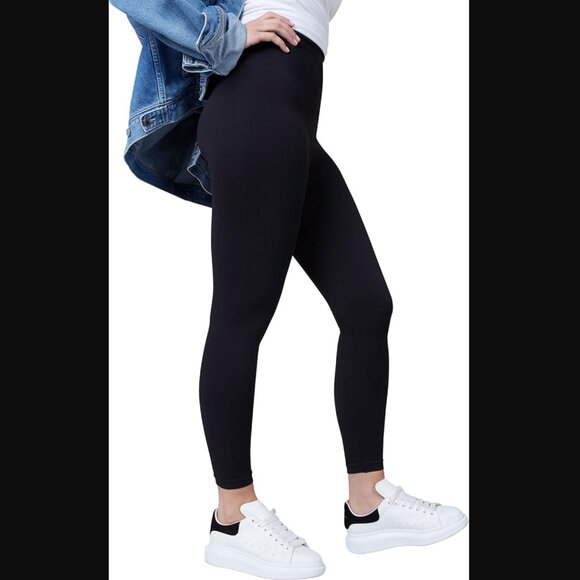 Spanx Seamless Leggings Very Black Size Small Shapewear Compression Mid Rise - Picture 8 of 8